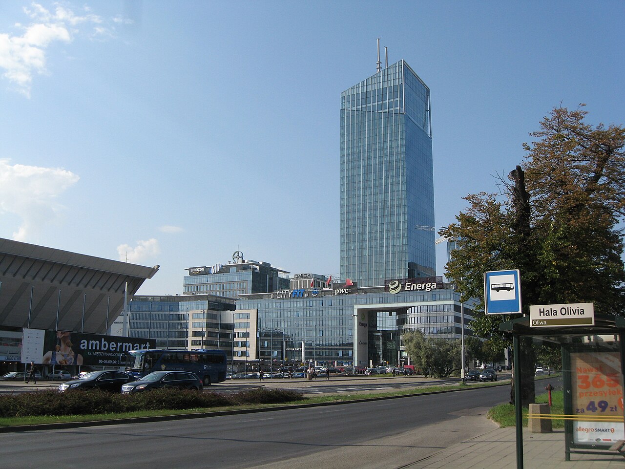 Olivia Business Centre and Olivia Star in Gdańsk, photographed in 2018