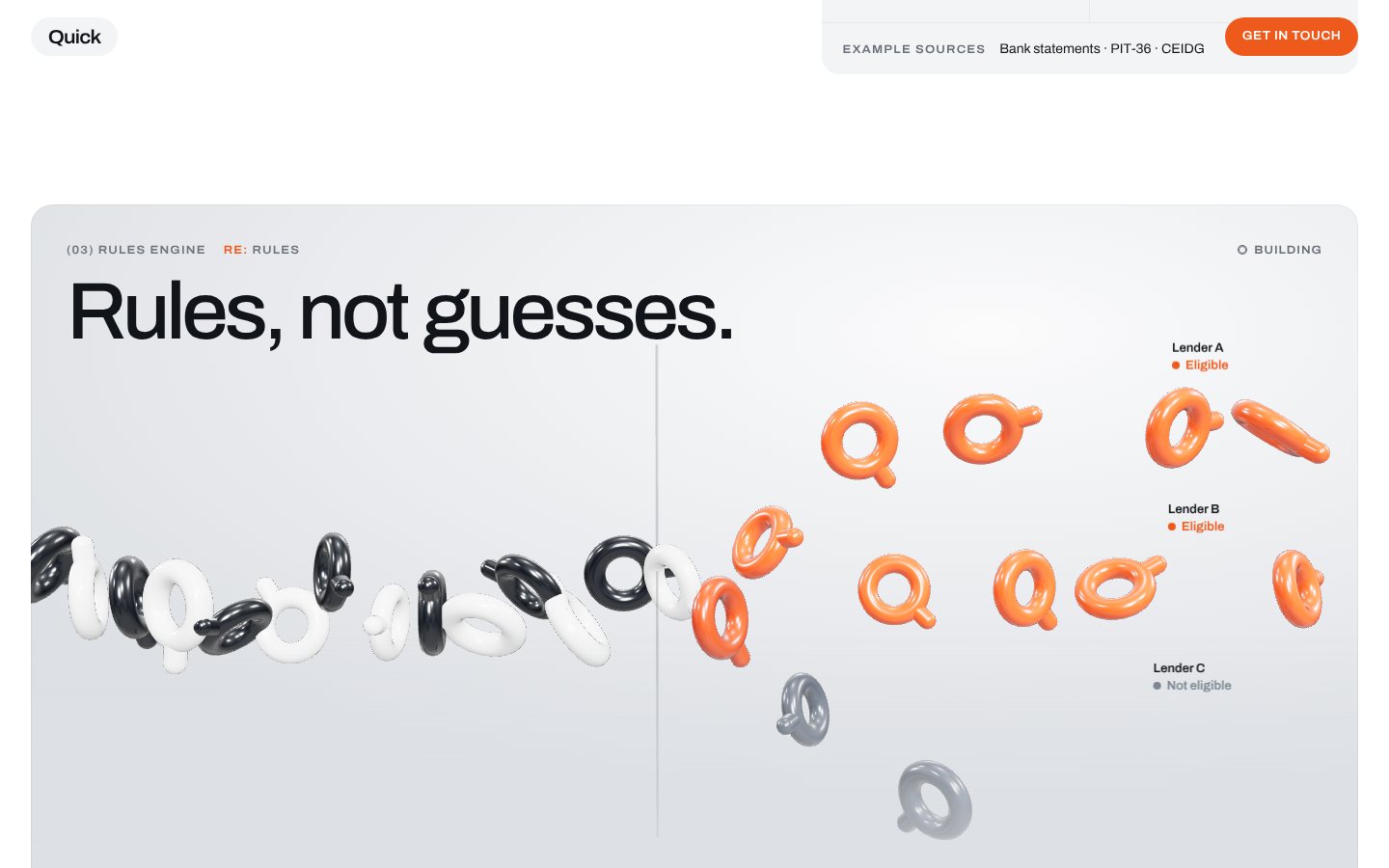 Quick product website — rules engine